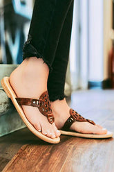 Flache Hausschuhe mit durchbrochener Zehenpartie und Mondstern